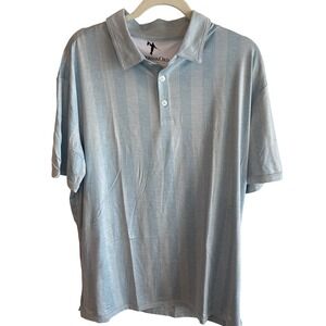 AndersonOrd Bay Polo Mens XL Skyway Heather Striped Performance Golf Shirt NWT